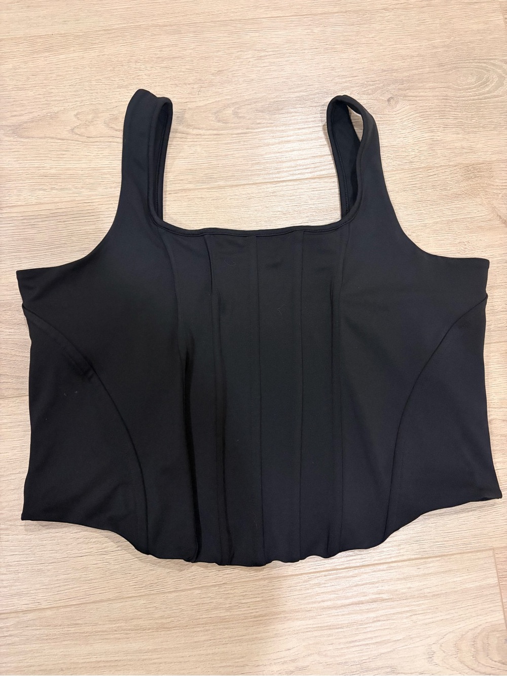 Express Black Square-Neck Cropped Tank Top